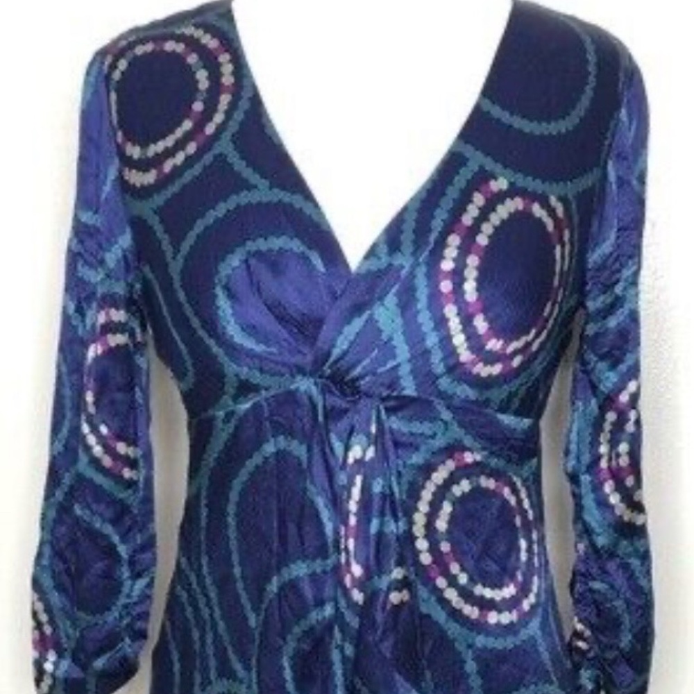 Trina Turk Women's Dress Silk 3/4 Sleeve, Knee Length, Size 10